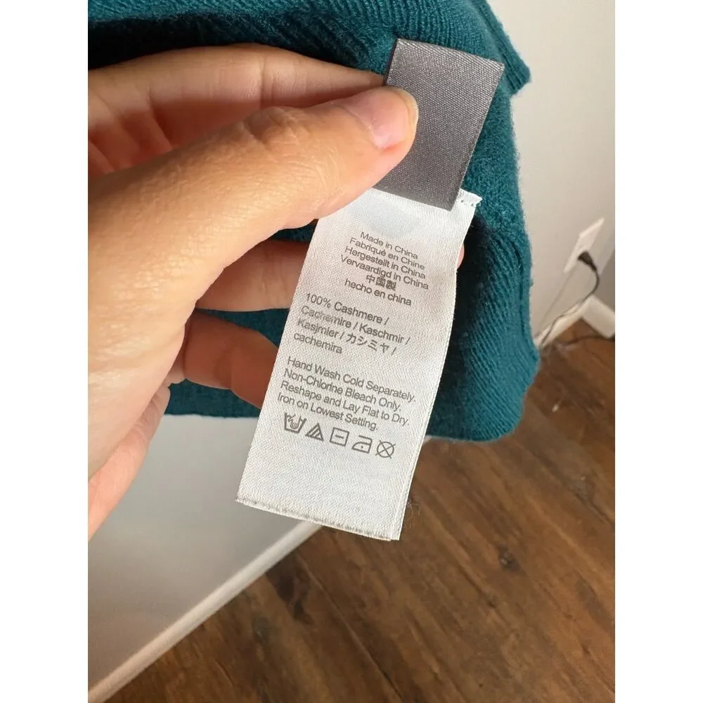 J. Crew teal cashmere sweater